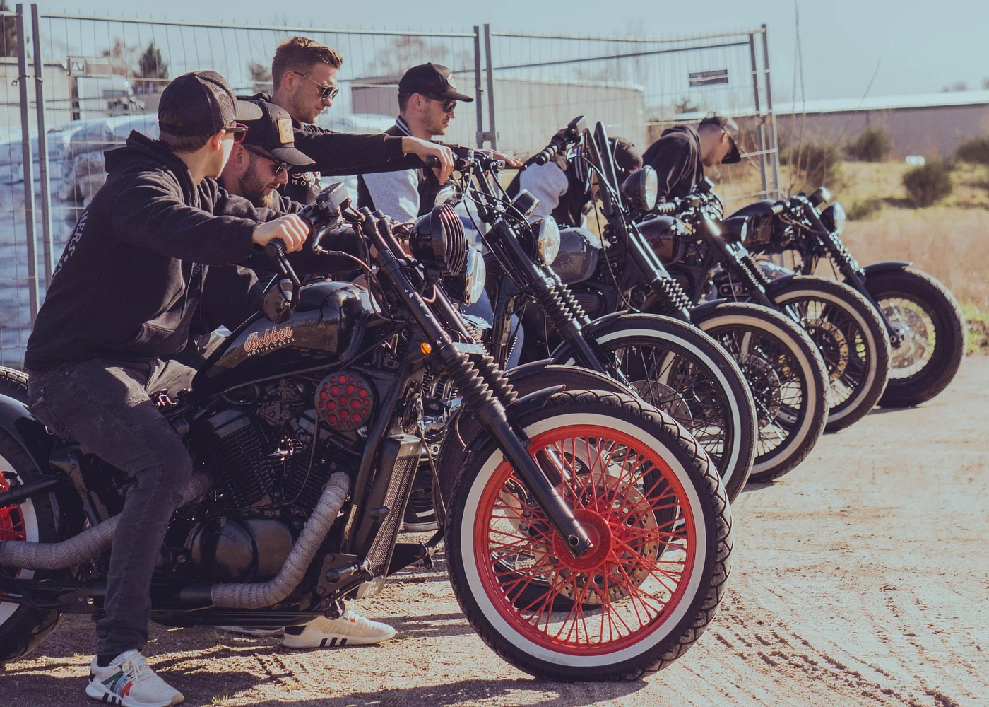 The Bobber Brothers crew lined up with their bobbers