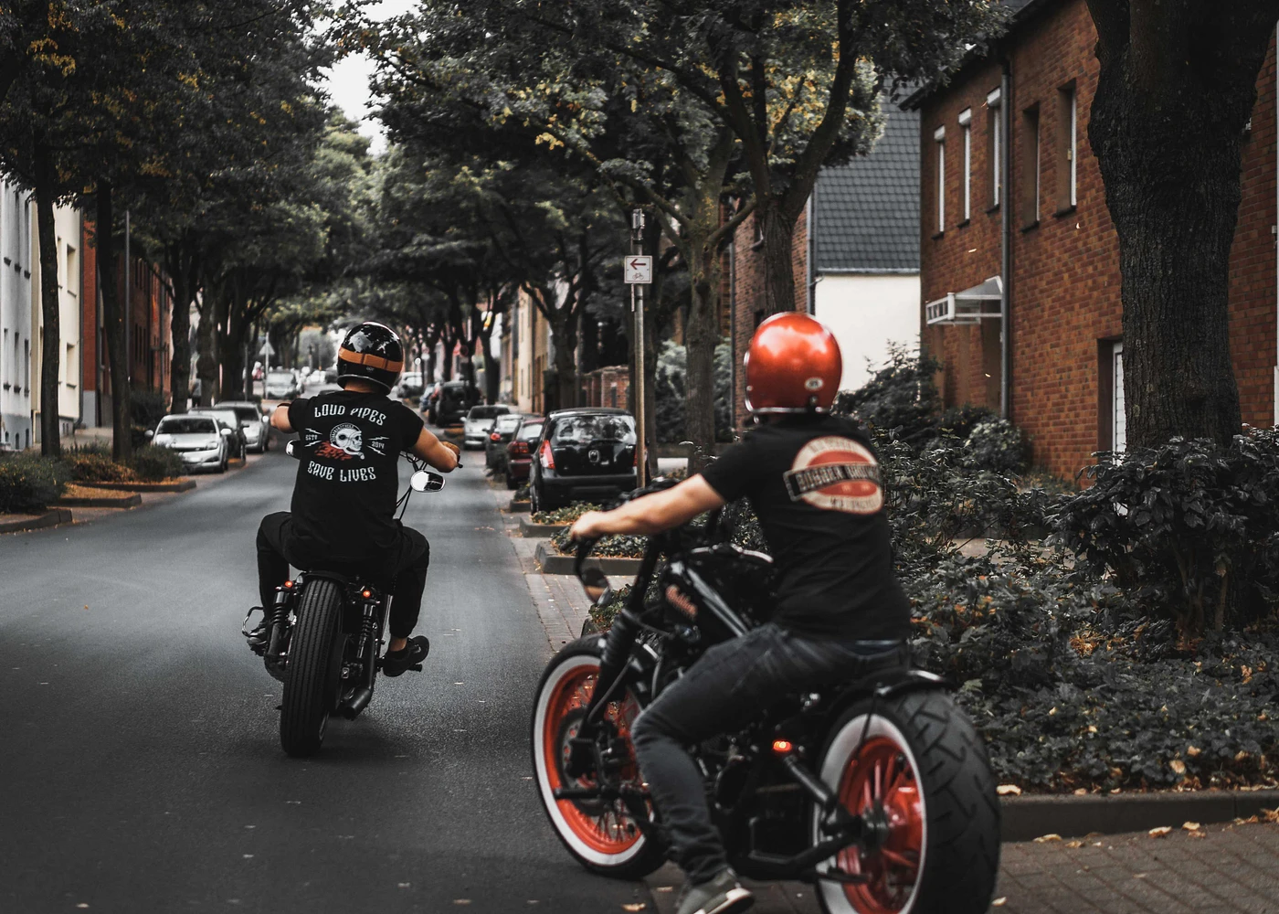Bobber Brothers riders wearing the gear on the street