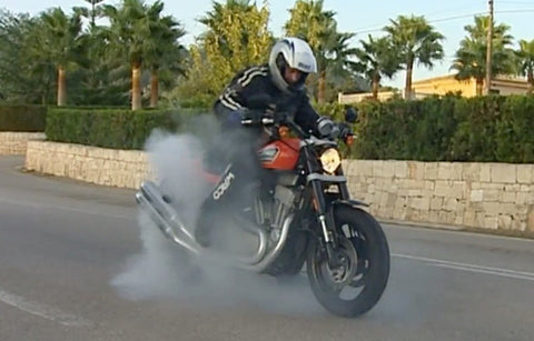 Harley Davidson XR1200X in action on the street