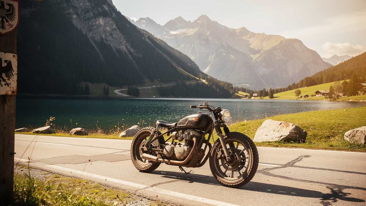 Austria motorcycle t-shirt and bobber apparel design by Bobber Brothers