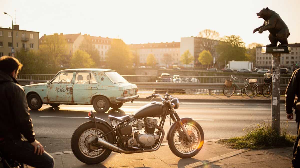 Berlin motorcycle t-shirt and bobber apparel design by Bobber Brothers