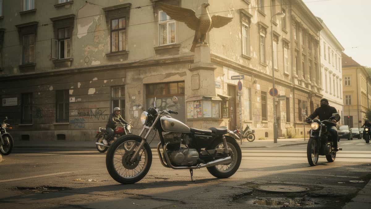 Budapest motorcycle t-shirt and bobber apparel design by Bobber Brothers