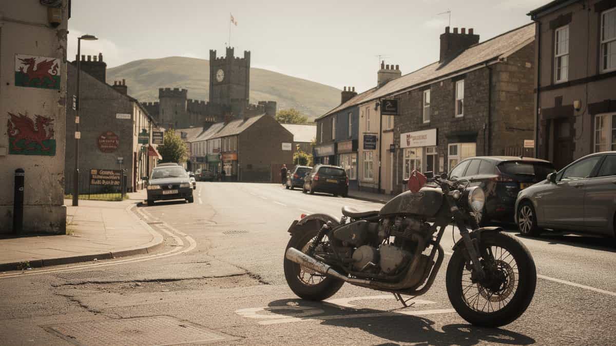 Cardiff motorcycle t-shirt and bobber apparel design by Bobber Brothers