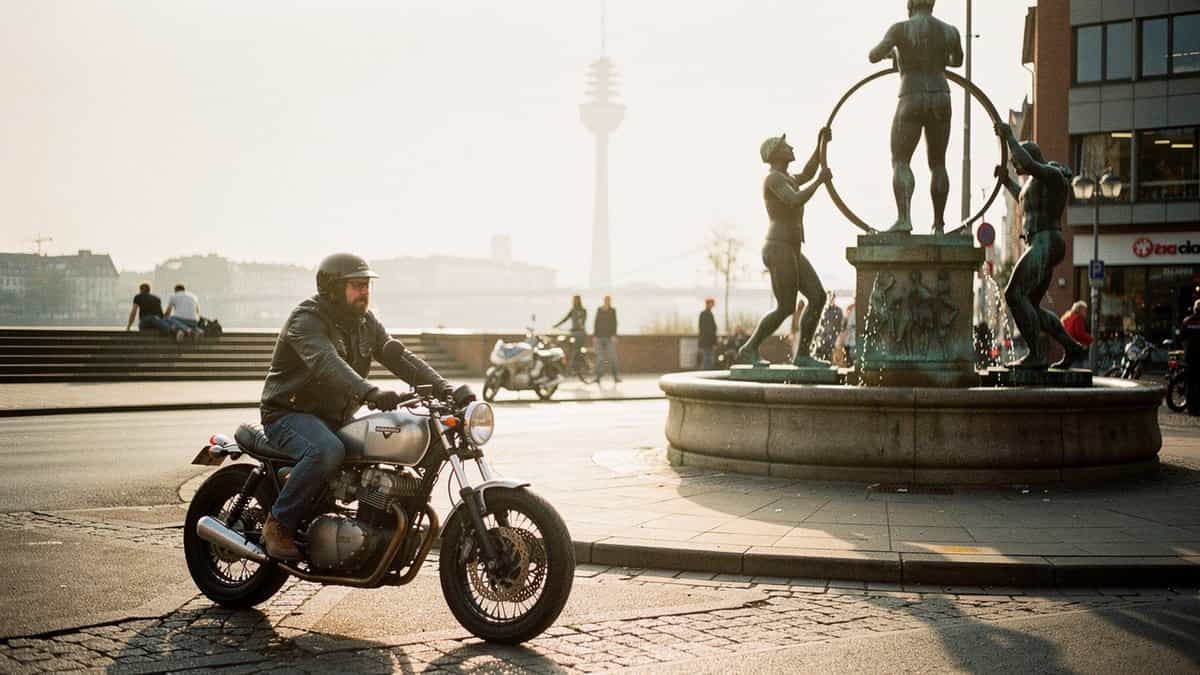 Düsseldorf motorcycle t-shirt and bobber apparel design by Bobber Brothers