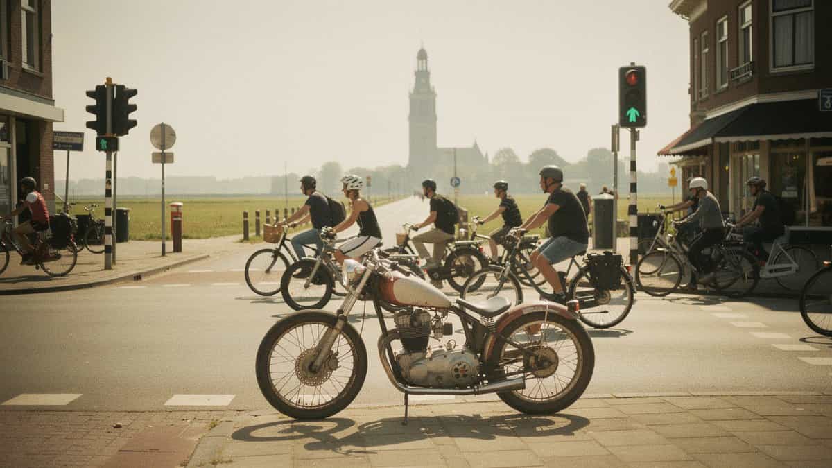 Groningen motorcycle t-shirt and bobber apparel design by Bobber Brothers