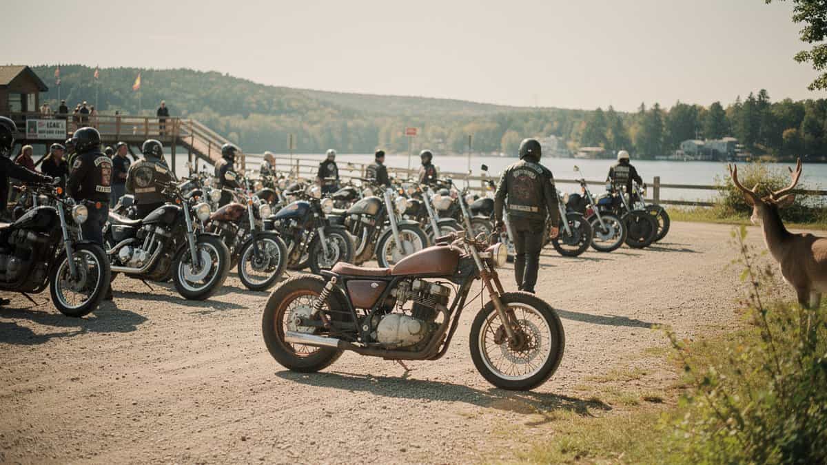 Laconia motorcycle t-shirt and bobber apparel design by Bobber Brothers