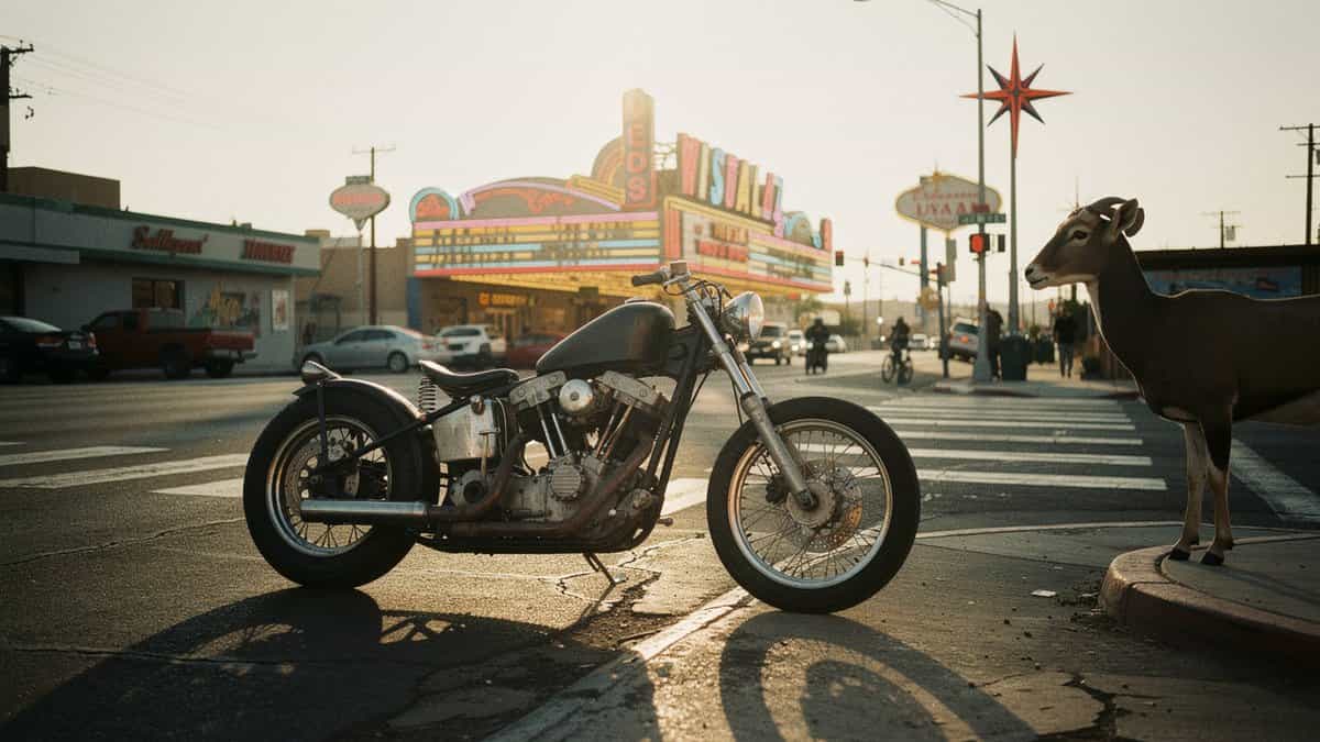 Las Vegas motorcycle t-shirt and bobber apparel design by Bobber Brothers