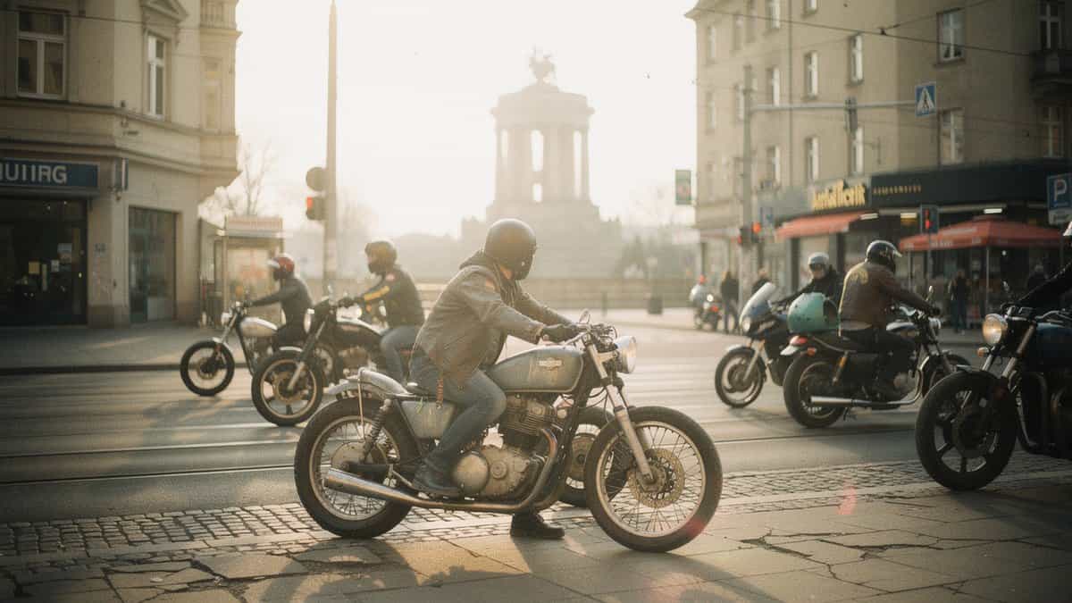 Leipzig motorcycle t-shirt and bobber apparel design by Bobber Brothers