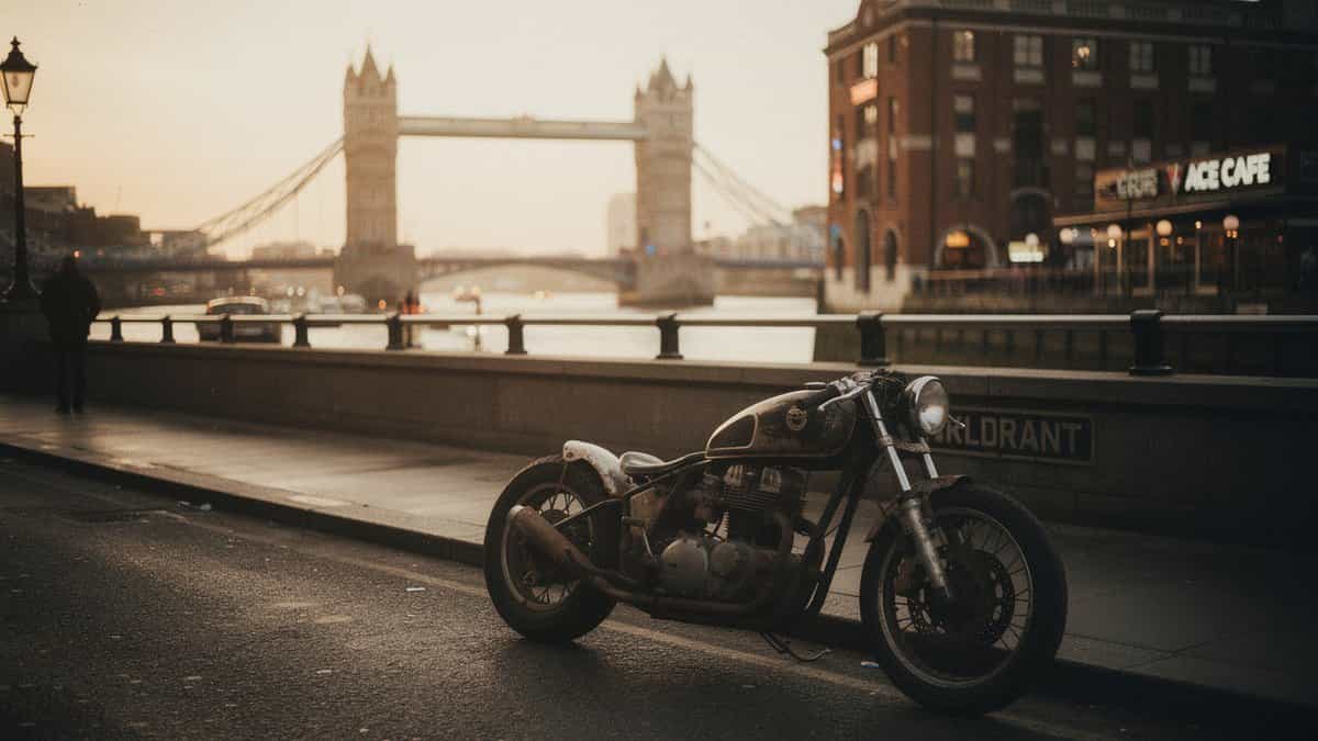 London motorcycle t-shirt and bobber apparel design by Bobber Brothers