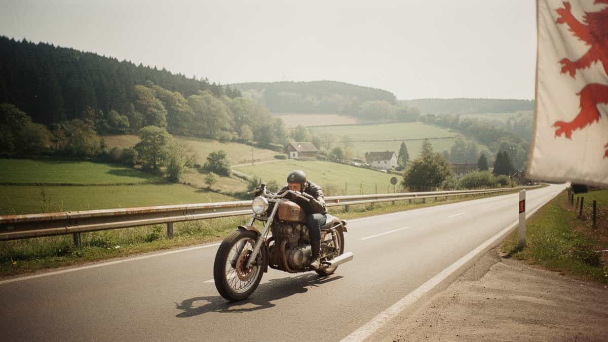Luxembourg motorcycle t-shirt and bobber apparel design by Bobber Brothers