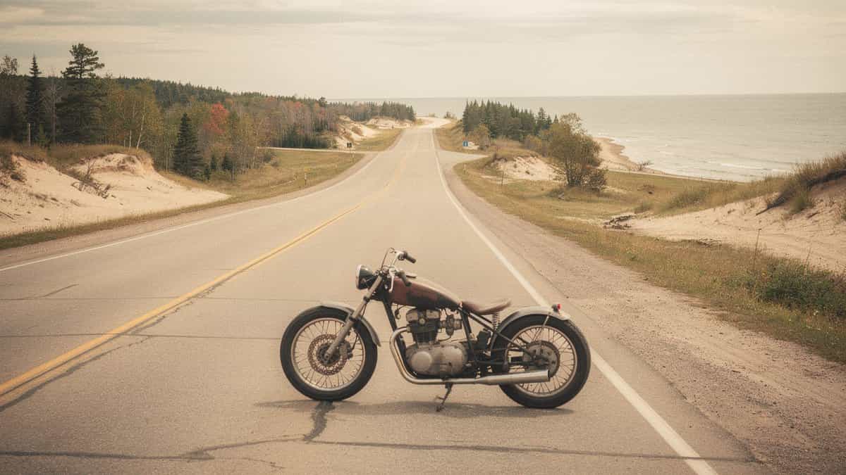 Michigan motorcycle t-shirt and bobber apparel design by Bobber Brothers