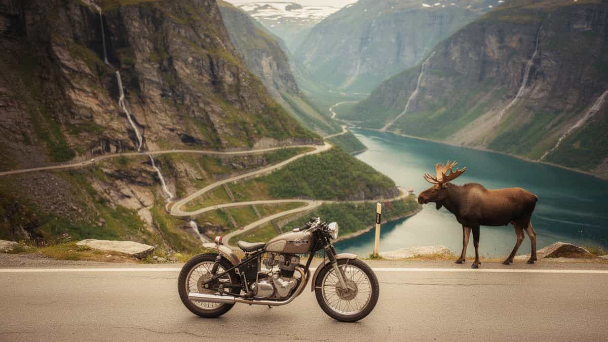 Norway motorcycle t-shirt and bobber apparel design by Bobber Brothers