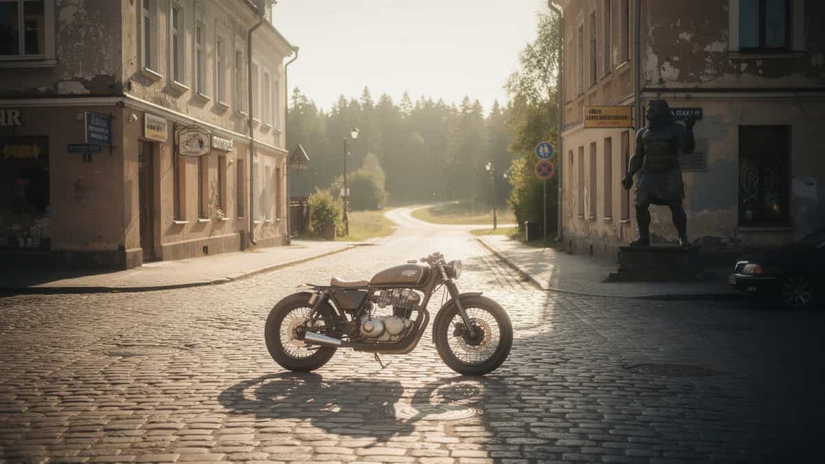 Riga motorcycle t-shirt and bobber apparel design by Bobber Brothers