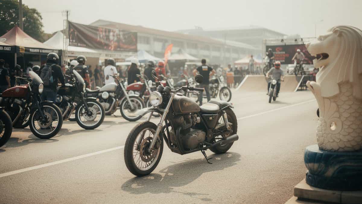 Singapore motorcycle t-shirt and bobber apparel design by Bobber Brothers