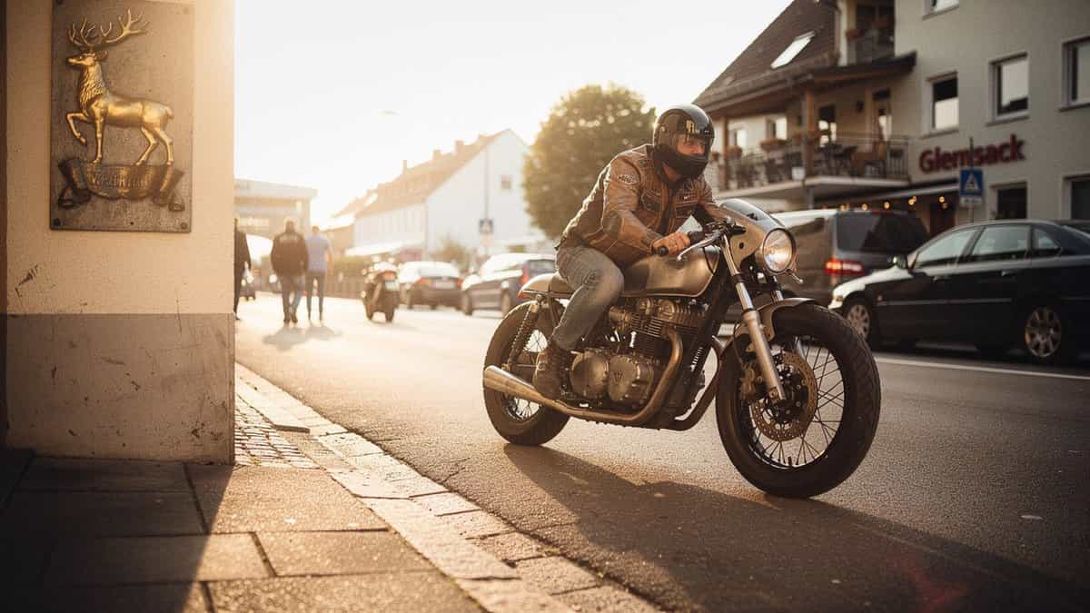 Stuttgart motorcycle t-shirt and bobber apparel design by Bobber Brothers