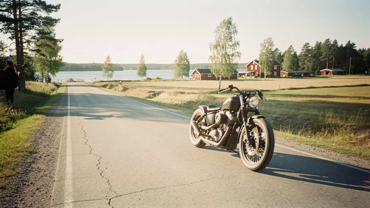 Sweden motorcycle t-shirt and bobber apparel design by Bobber Brothers