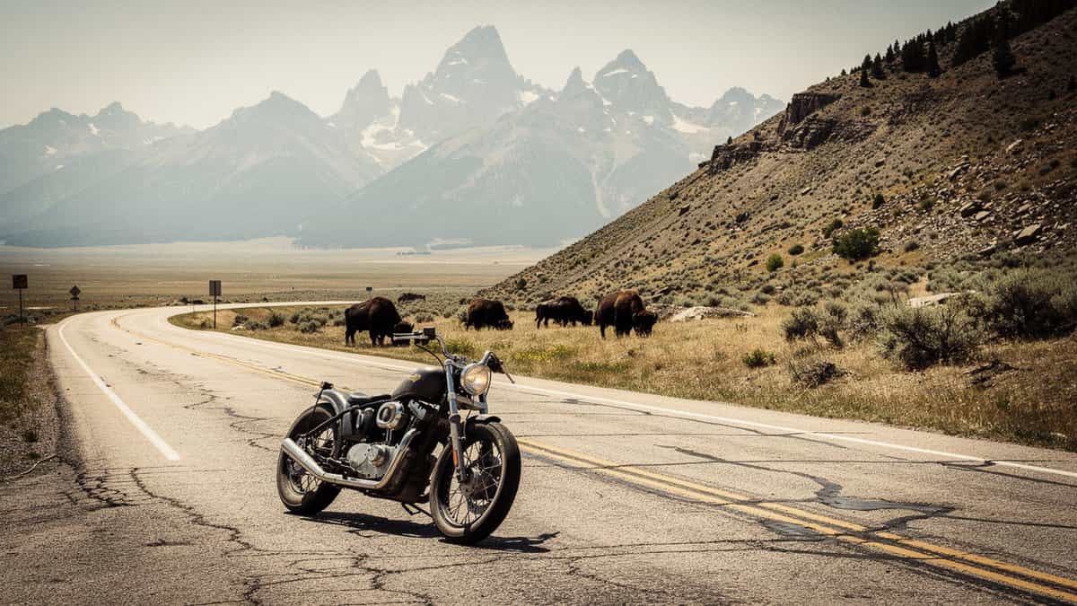 Wyoming motorcycle t-shirt and bobber apparel design by Bobber Brothers