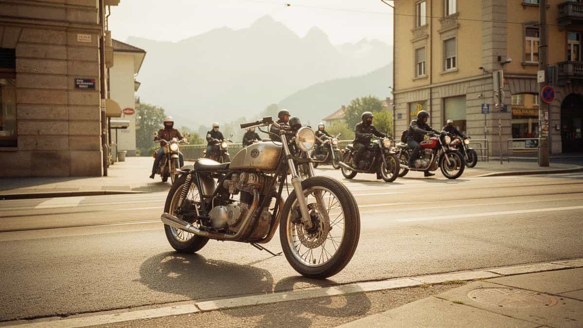 Zürich motorcycle t-shirt and bobber apparel design by Bobber Brothers